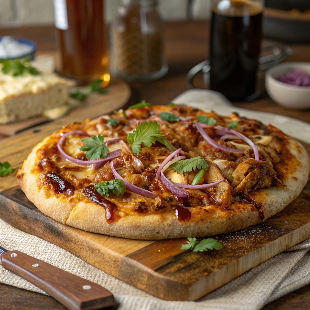 Easy BBQ Chicken Pizza Recipe the Whole Family Will Love! 4 BBQ Chicken Pizza fresh from the oven