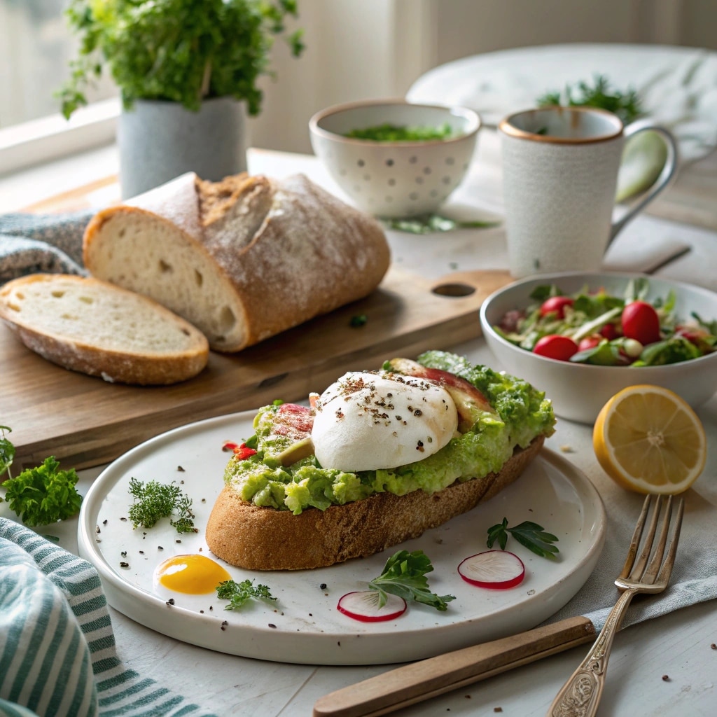 Avocado Toast French Breakfast Table