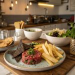 How to Make Fusion Beef Tartare That Will Wow Every Guest 6 Beef Tartare with Fusion Twists served with nori chips and salad