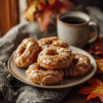 Baked pumpkin spice donuts with maple glaze