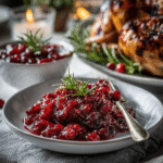 Cranberry Sauce served with holiday meal