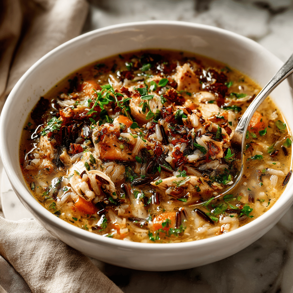 featured image slow cooker chicken and wild rice soup