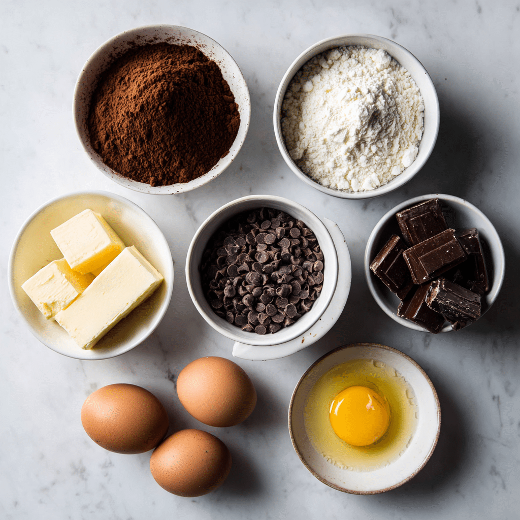Ingredients for brownie cookie recipe