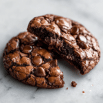 Chocolate brownie cookies with fudgy center