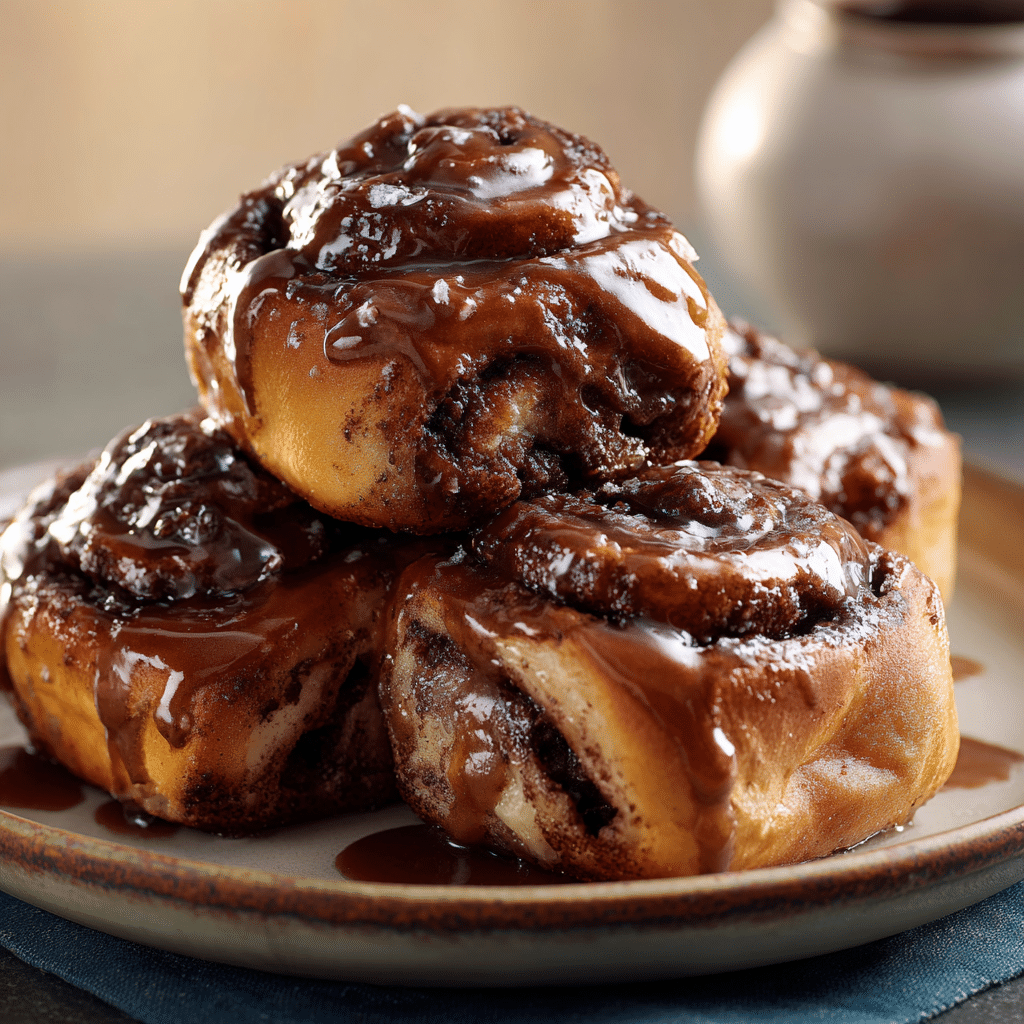 Dishfeast chocolate cinnamon rolls featured