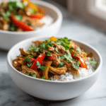 Crockpot chicken fajita bowls serving idea