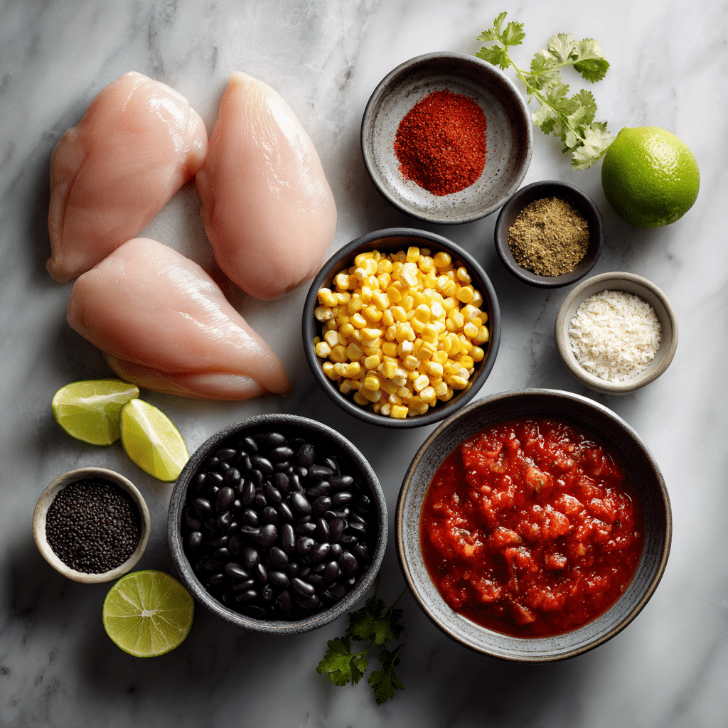 Crockpot salsa chicken ingredients for healthy slow cooker recipe