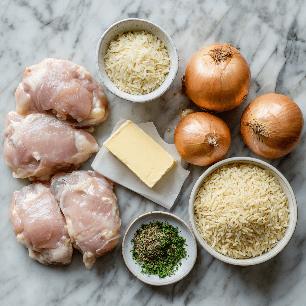 French Onion Chicken Orzo Casserole Recipe 9 Dishfeast french onion chicken orzo casserole ingredients