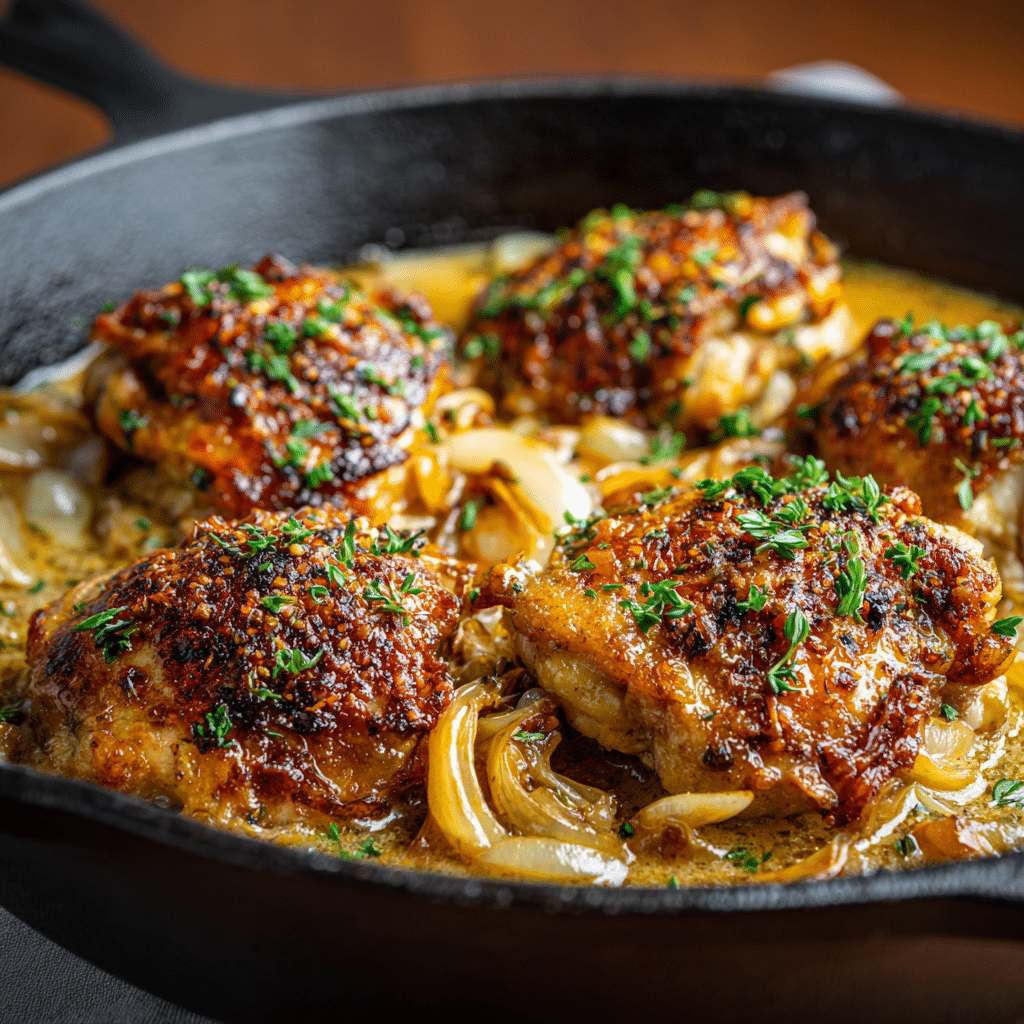 Dishfeast french onion chicken skillet featured
