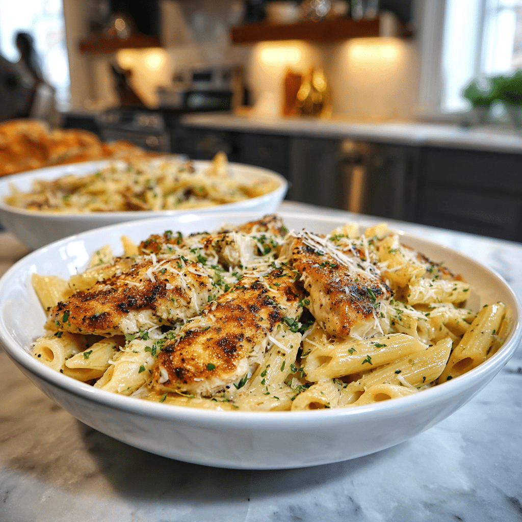 Garlic Parmesan Chicken Penne recipe