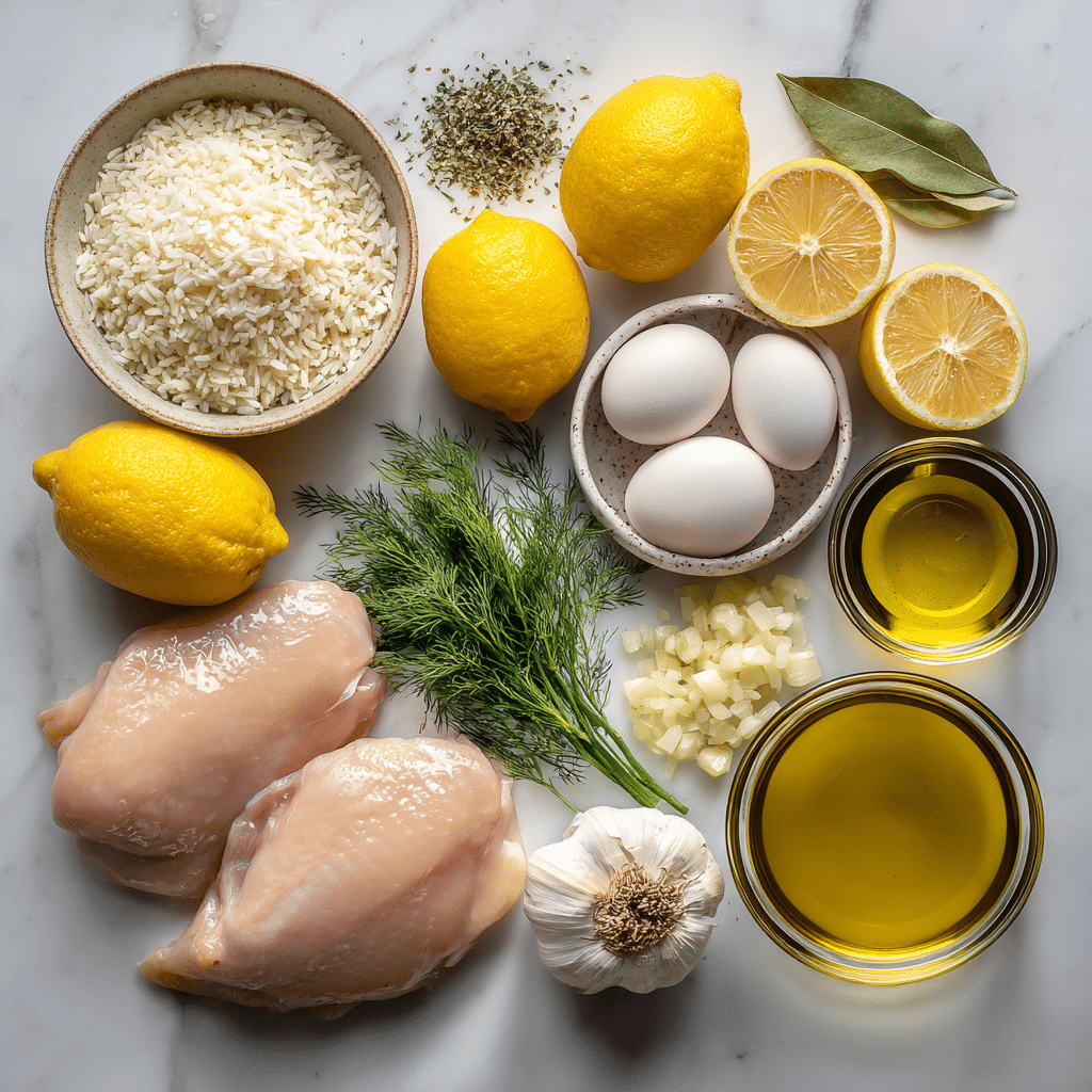 One-Pot Greek Chicken & Lemon Rice Soup - Avgolemono Style 7 Ingredients for One-Pot Greek Chicken & Lemon Rice Soup