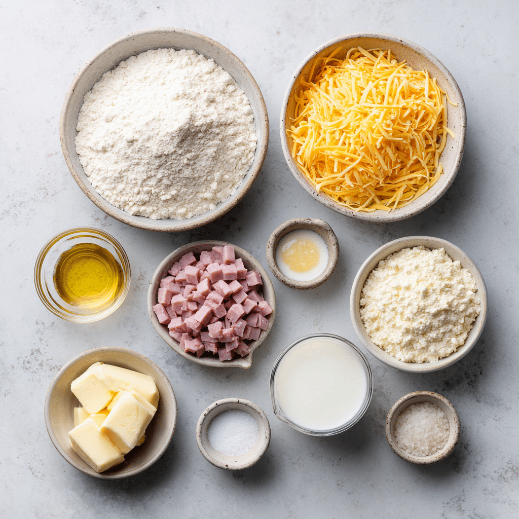 Dishfeast ham cheese butter swim biscuits ingredients