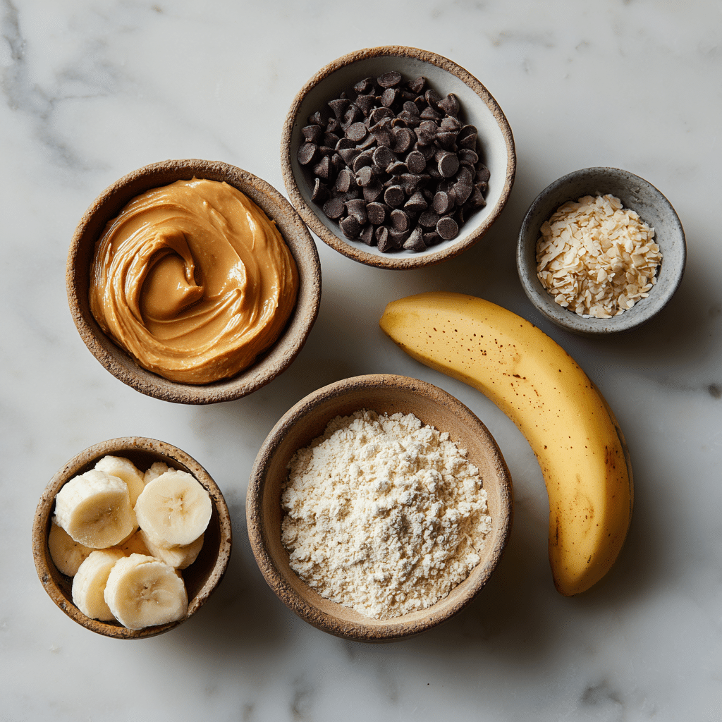 Peanut Butter Banana Cookie Dough Fudge Cups - Healthy Snack Recipe 7 Dishfeast peanut butter banana fudge cup ingredients