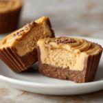 Peanut Butter Banana Cookie Dough Fudge Cups - Healthy Snack Recipe 6 Dishfeast peanut butter banana fudge cup serving
