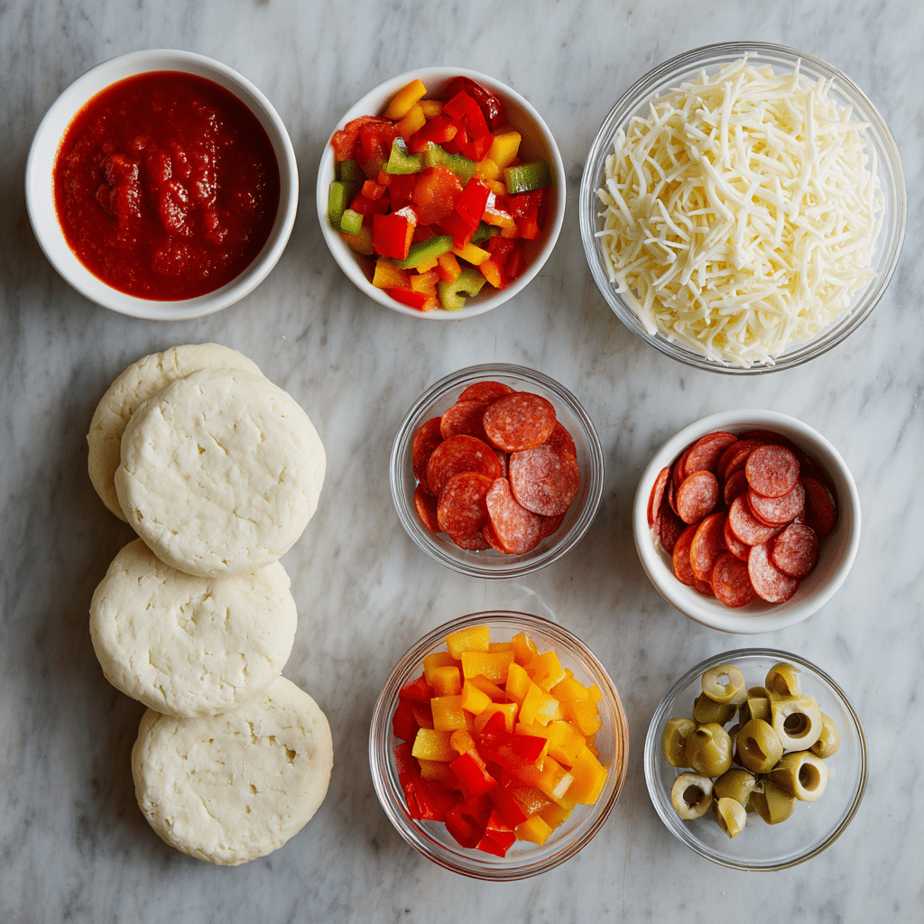 Dishfeast pizza cupcakes ingredients 1