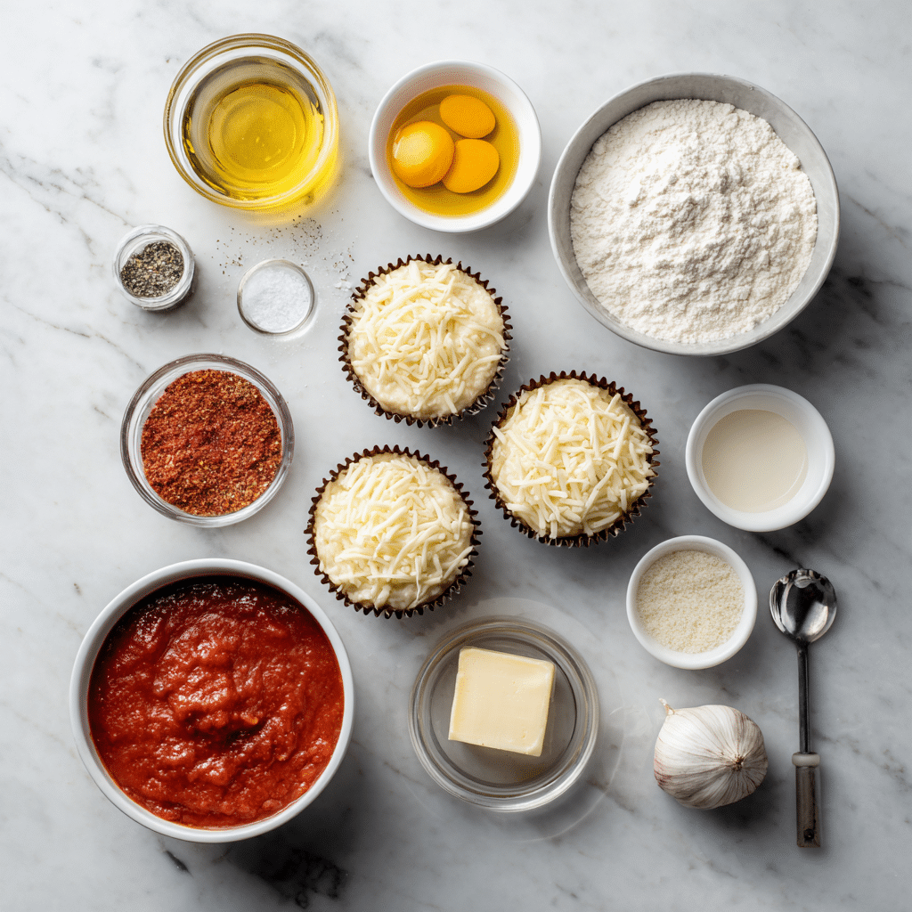 Dishfeast pizza cupcakes ingredients