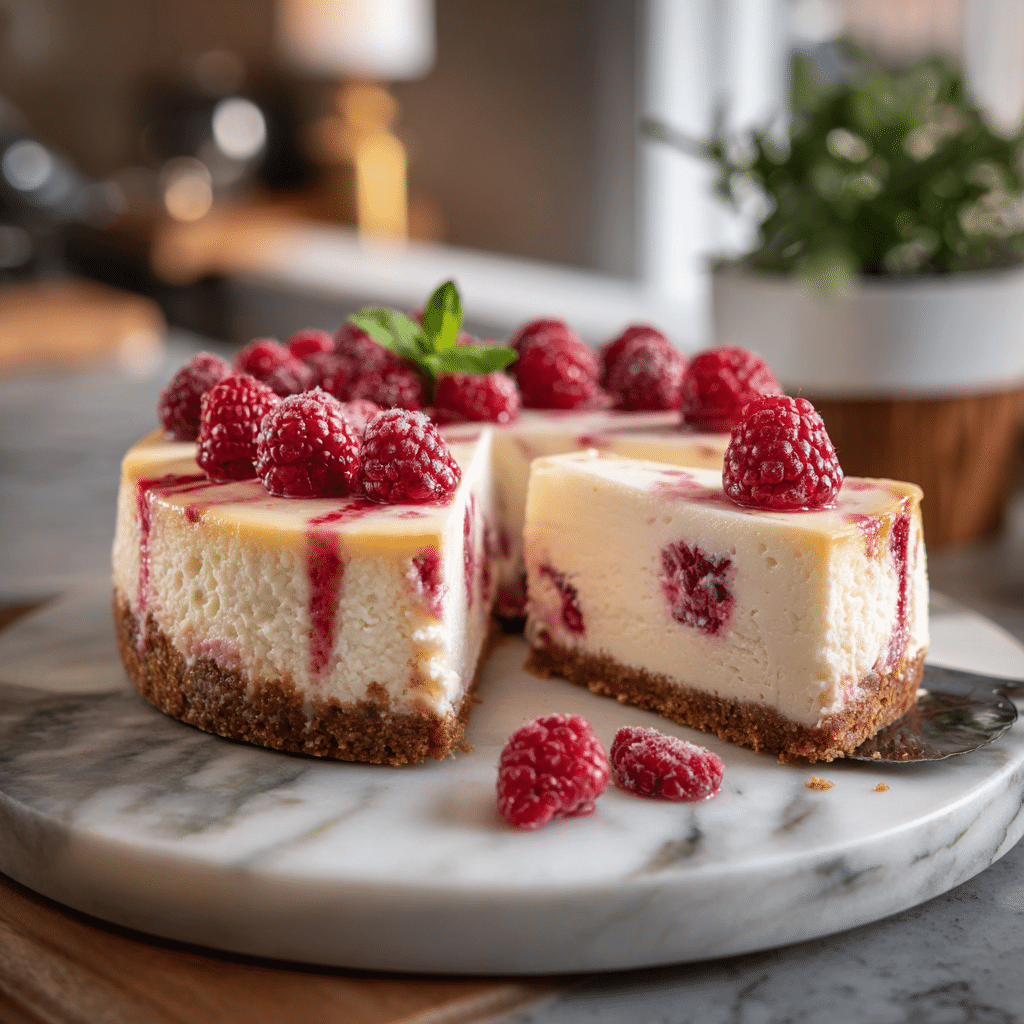 Raspberry Cheesecake Recipe – Easy 3-Layer Berry Dessert 5 Dishfeast raspberry cheesecake featured