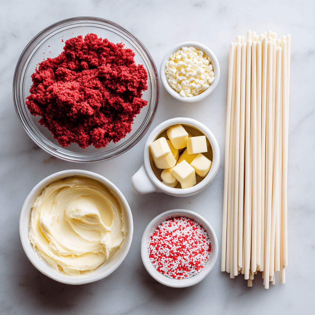 Dishfeast red velvet cake pops ingredients
