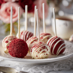 Dishfeast red velvet cake pops serving