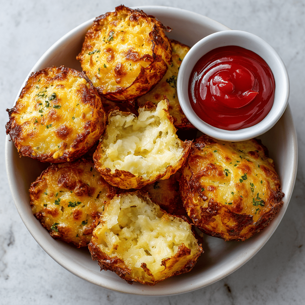 Cheesy Potato Bites Recipe – Easy Cheesy Potato Snack 5 dishfeast cheesy potato bites featured 1