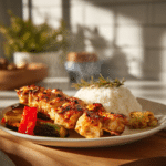 Dishfeast air fryer chicken skewers serving