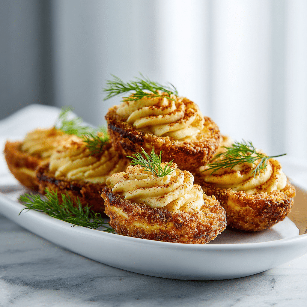 Dishfeast air fryer deviled eggs featured