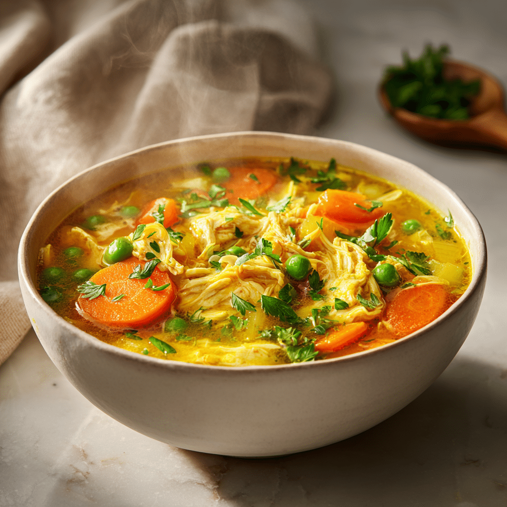 Anti Inflammatory Turmeric Chicken Soup for Gut Health and Comfort 4 Dishfeast anti inflammatory chicken soup featured