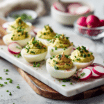 Dishfeast avocado deviled eggs no mayo serving