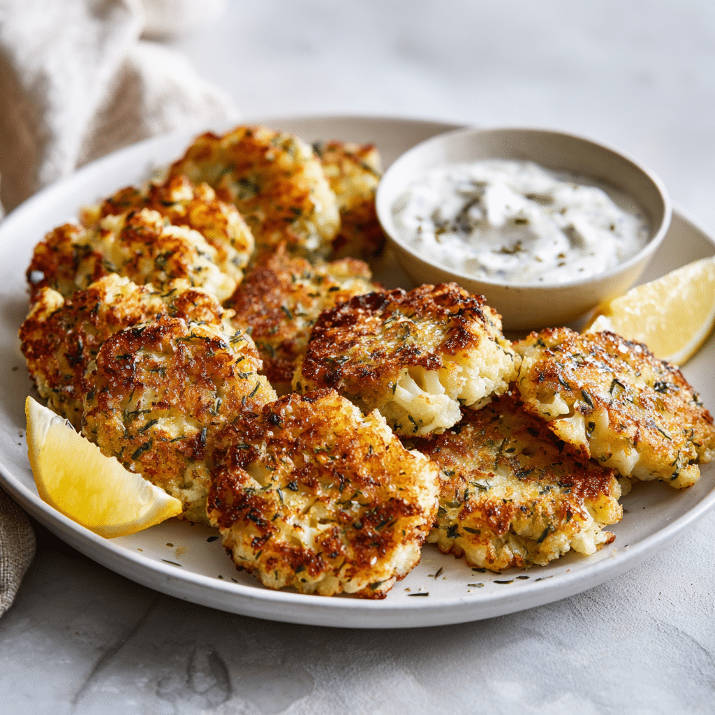 Basic Cauliflower Fritters – Easy Low Carb Recipes Cauliflower Lovers Will Enjoy 7 Dishfeast basic cauliflower fritters featured