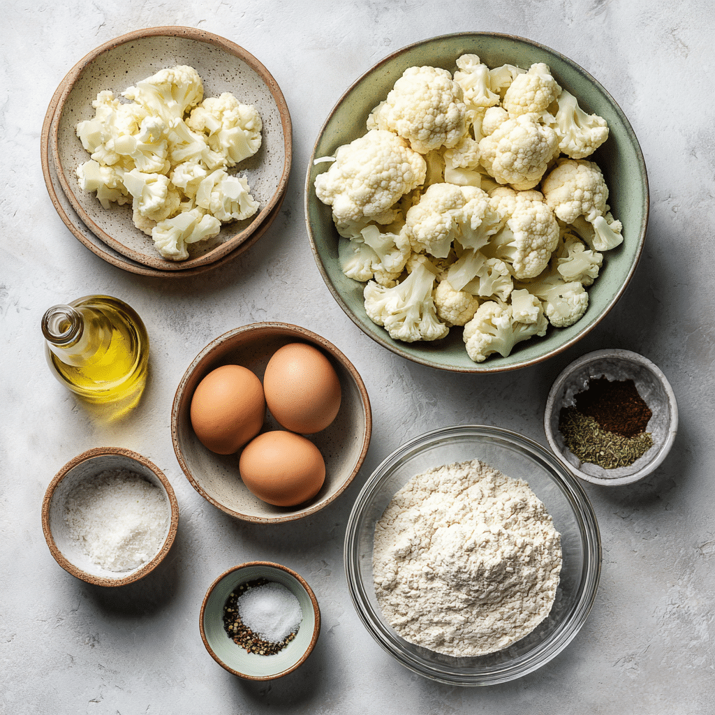 Dishfeast basic cauliflower fritters ingredients