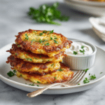 Cabbage Fritters | Crispy Fried or Oven Baked Patties - Keto Friendly 6 Dishfeast cabbage fritters serving