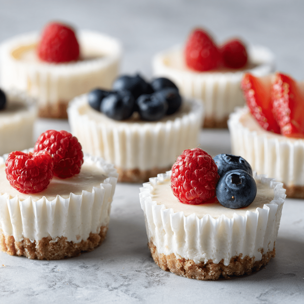Dishfeast creamy easy mini cheesecakes featured