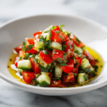 Mediterranean Salad Recipe with Cucumber, Tomato, and Onion 6 Dishfeast fresh chopped mediterranean salad serving