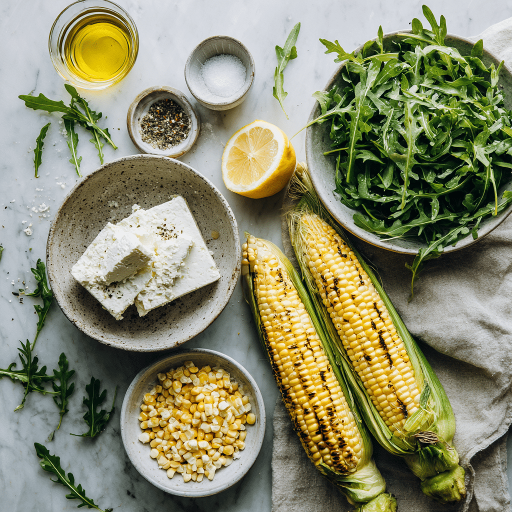 Dishfeast fresh corn grilled zucchini salad ingredients