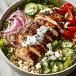 Dishfeast greek chicken bowls serving