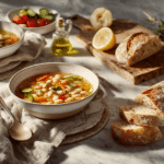 Dishfeast greek white bean soup with garlic lemon serving