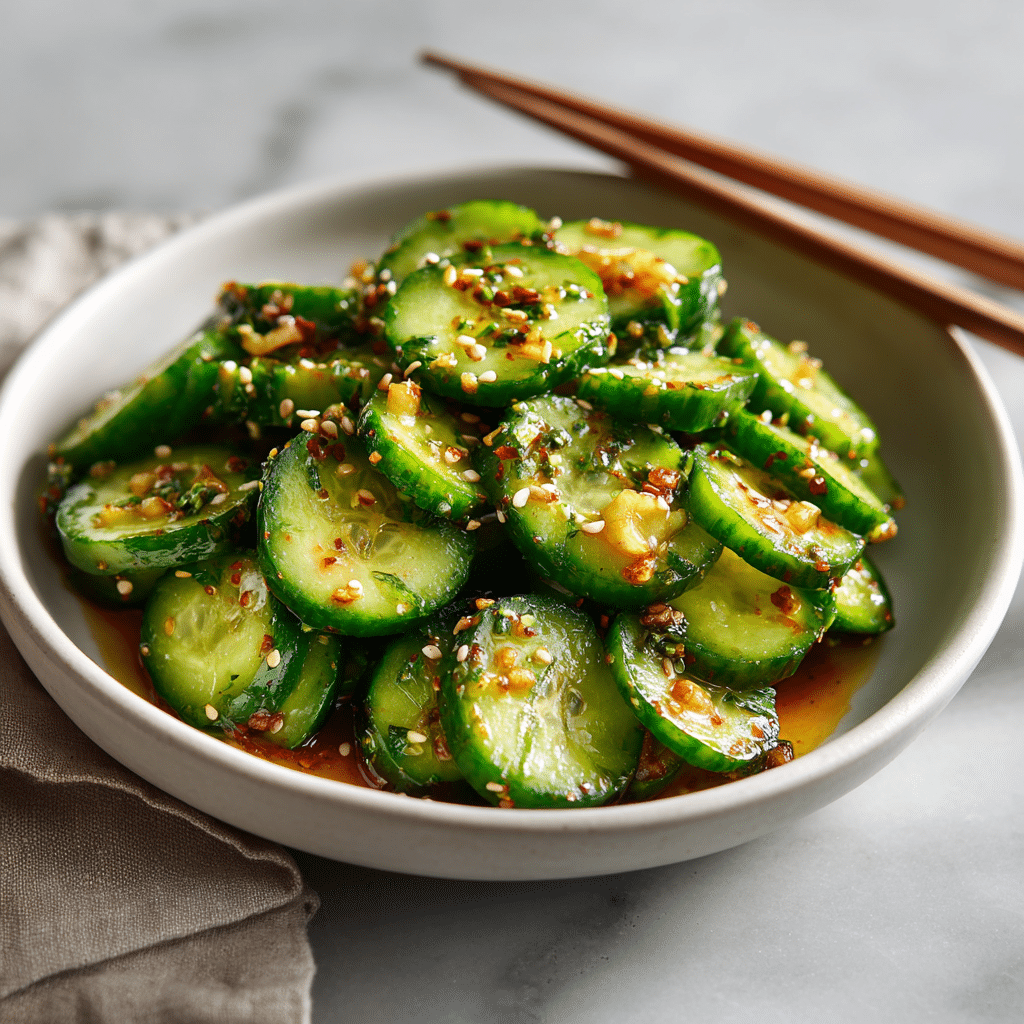 Dishfeast healthy asian cucumber salad featured
