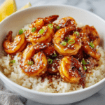Dishfeast high protein honey garlic shrimp Serving