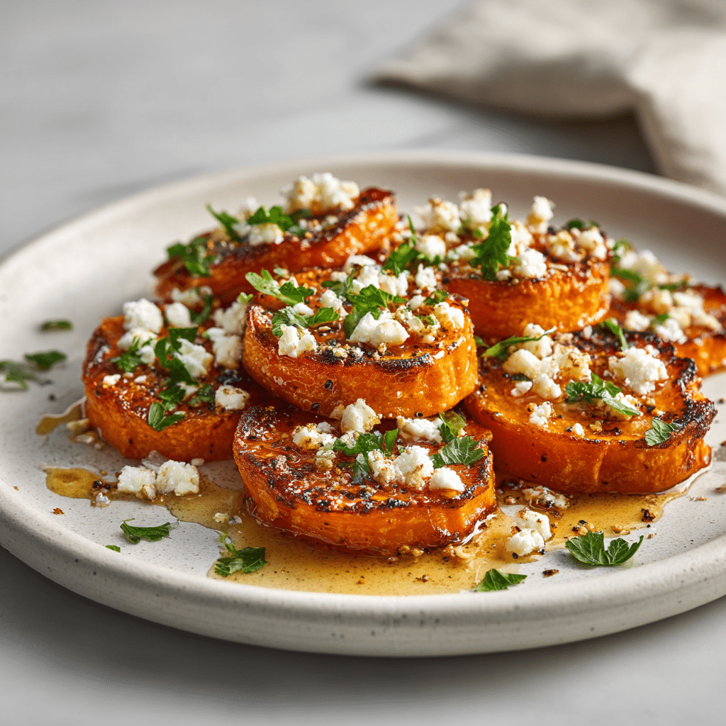 Dishfeast honey feta roasted sweet potatoes featured