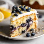 Lemon Blueberry Cake with Cream Cheese Frosting 6 Dishfeast lemon blueberry cake serving