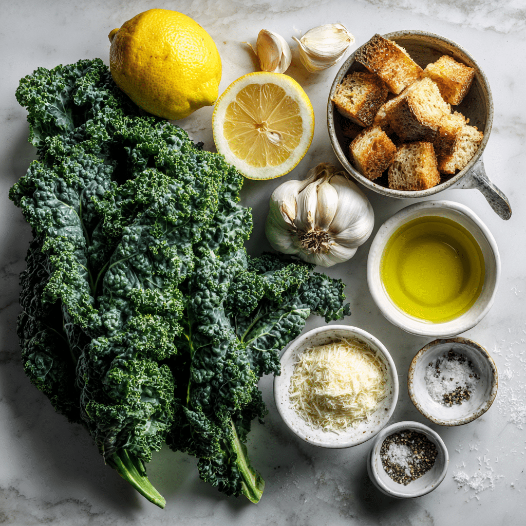 Dishfeast lemon parm kale salad ingredients