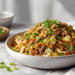 Dishfeast low carb egg roll in a bowl featured