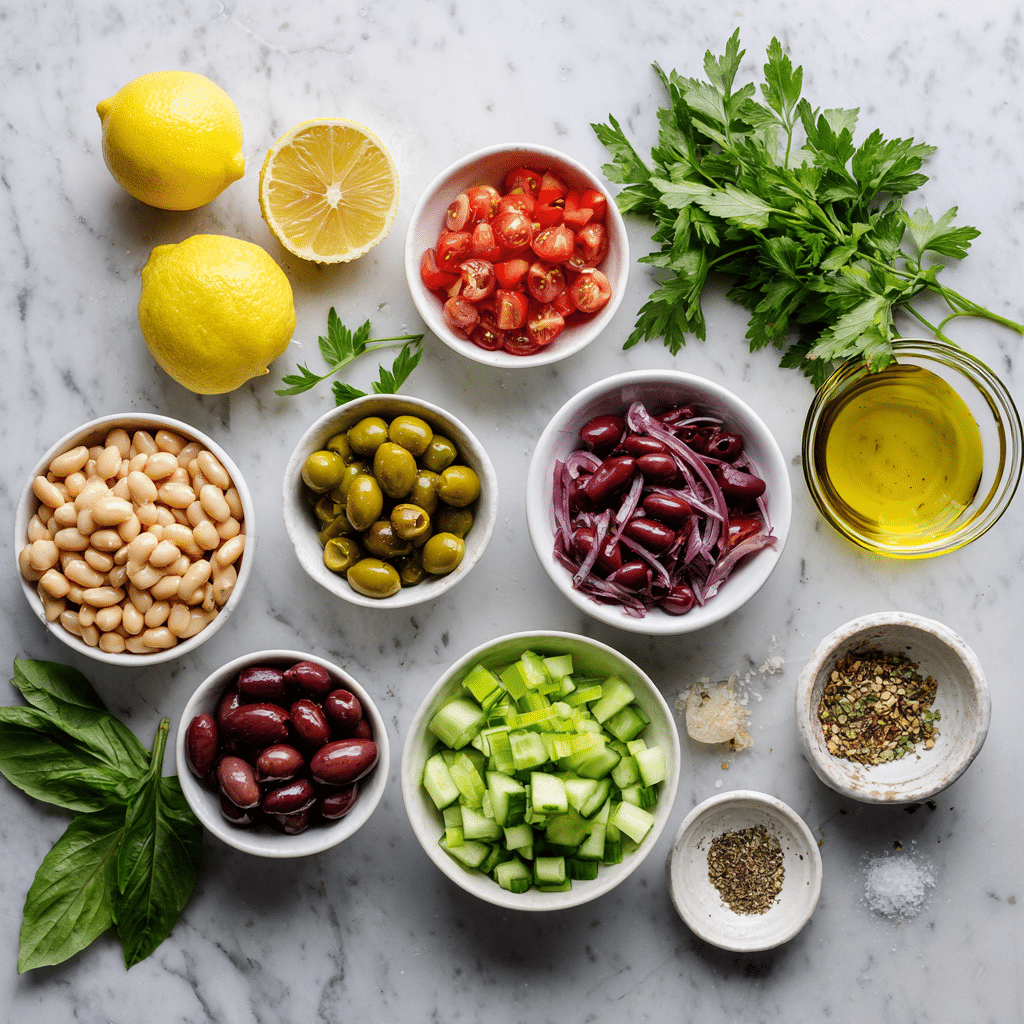 Dishfeast mediterranean bean salad ingredients