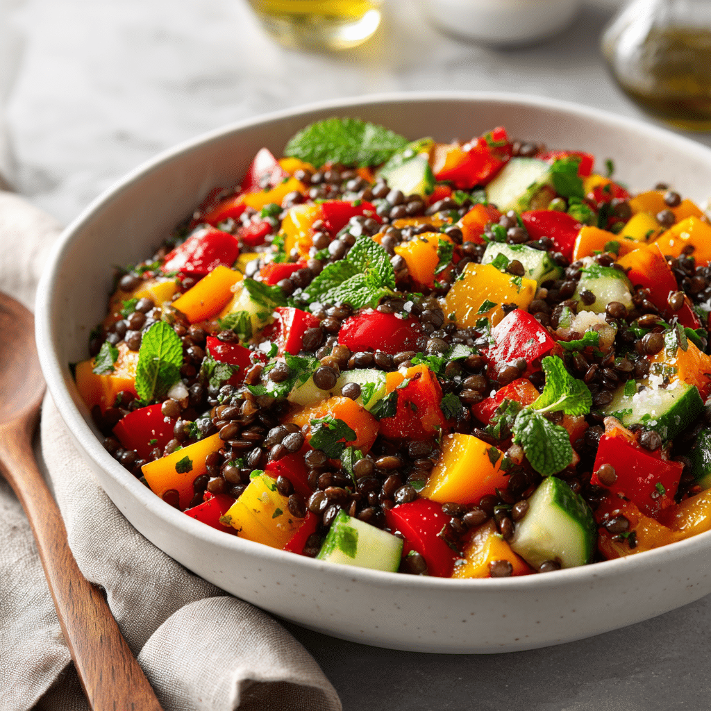 Dishfeast mediterranean lentil salad featured