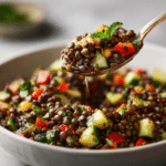 Dishfeast mediterranean lentil salad serving