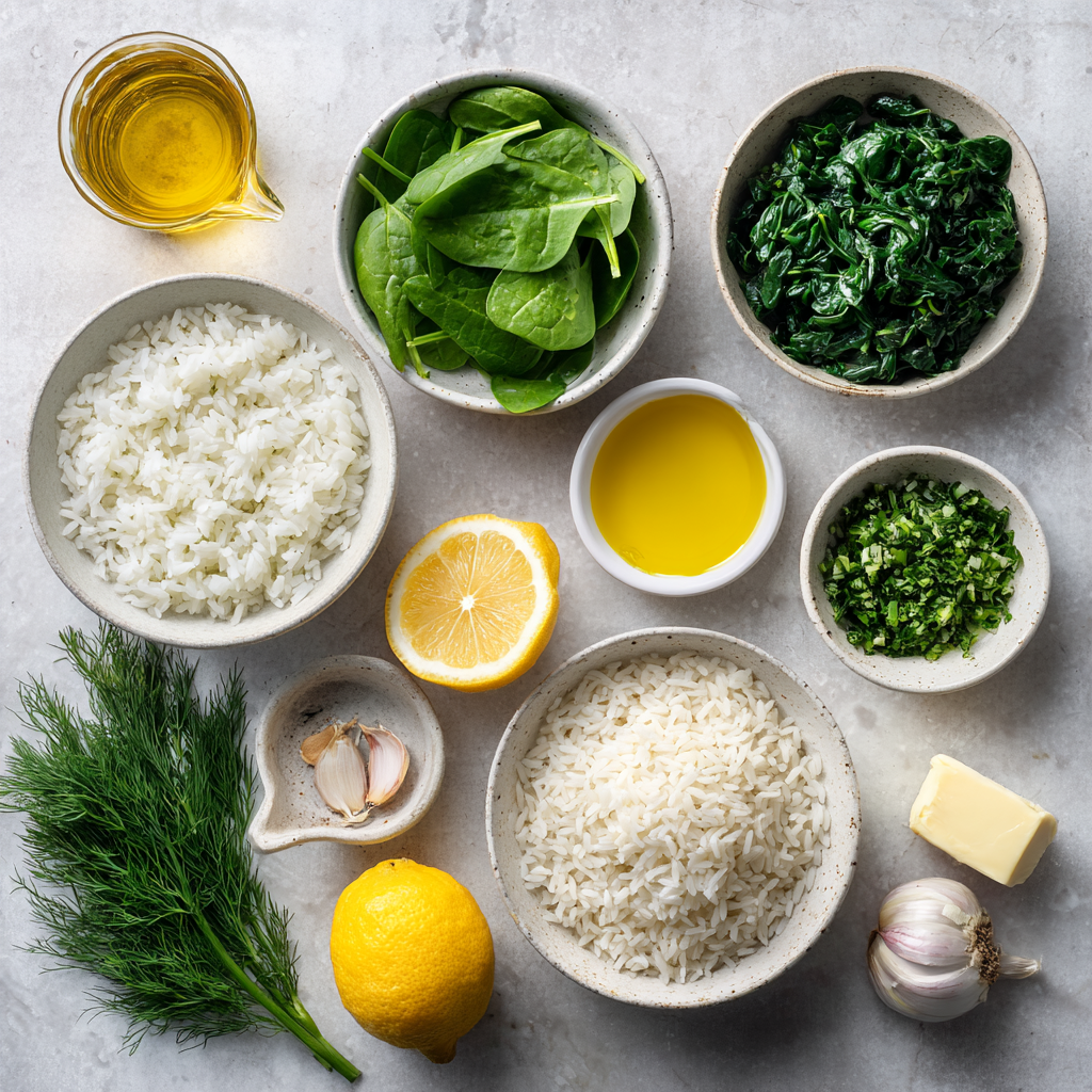 Spinach Rice Recipe – Healthy Rice and Veggie Dinner You’ll Love 7 Dishfeast spinach rice ingredients