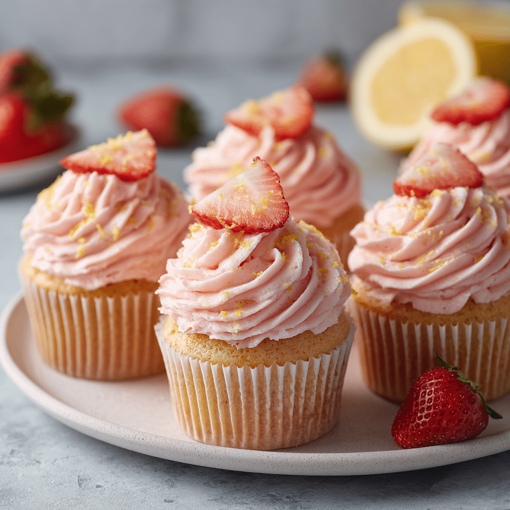 Dishfeast strawberry lemonade cupcakes Featured