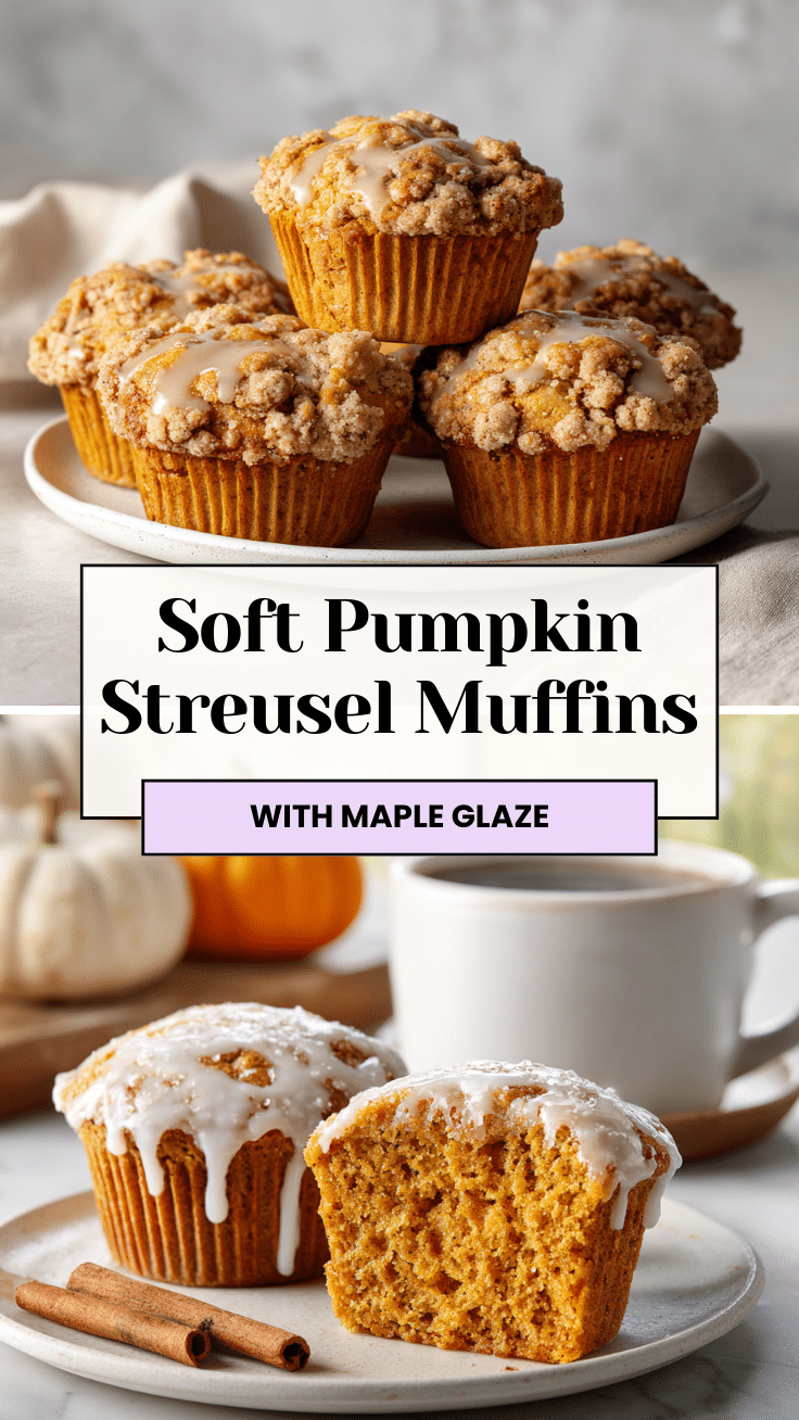 Pumpkin Crumb Cake Muffins – Best Pumpkin Muffins Recipe with Maple Icing 2 Dishfeast Pin 1