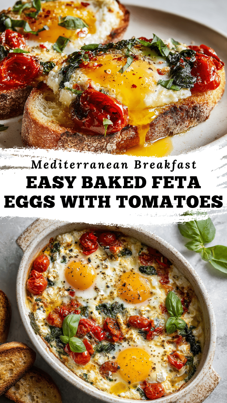 Mediterranean Baked Feta Eggs Recipe – Easy Mediterranean Breakfast 6 Dishfeast Pin 10