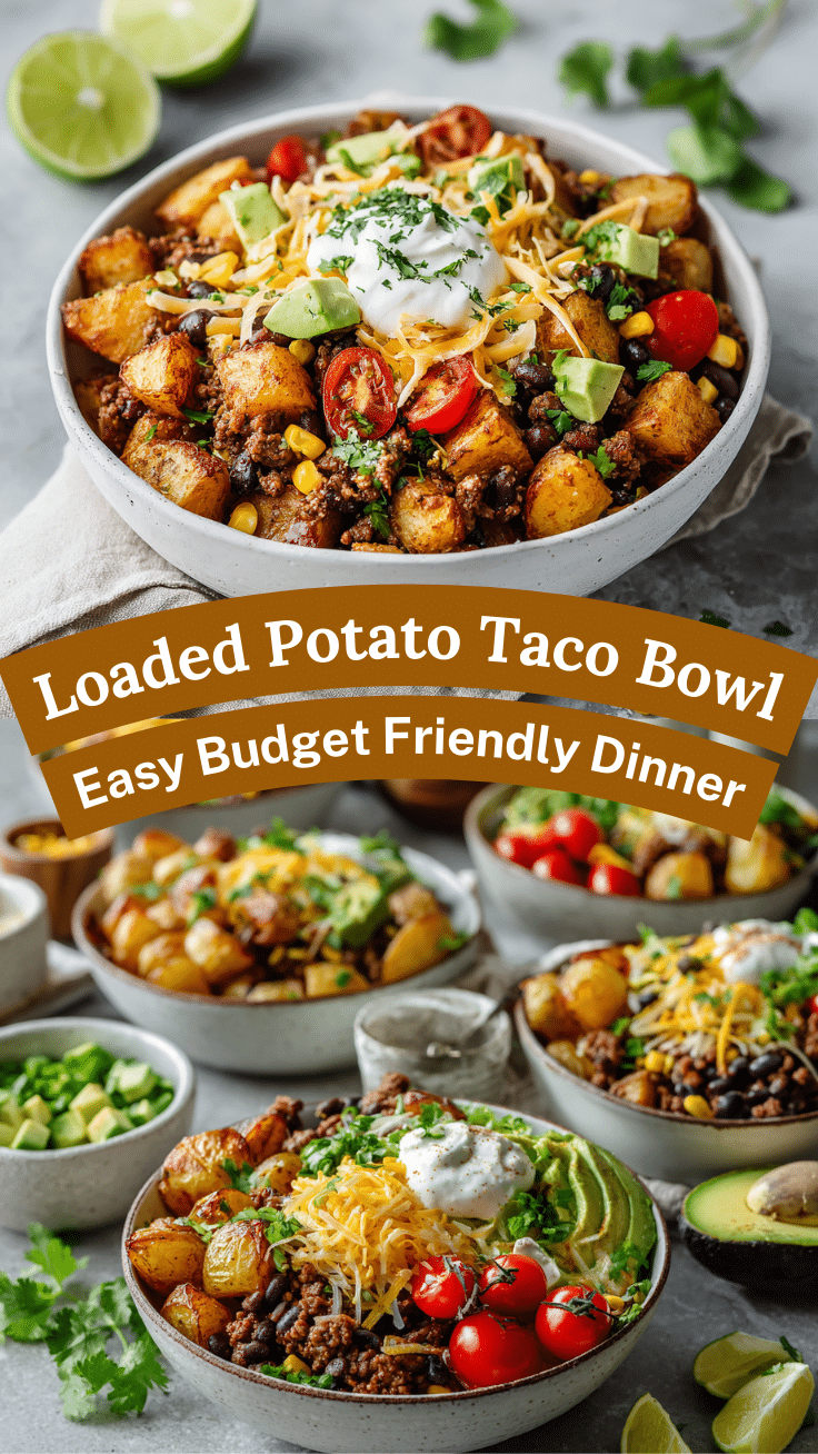Loaded Potato Taco Bowl Recipe – Hearty Meal Prep Delight for Family Dinners 6 Dishfeast Pin 27